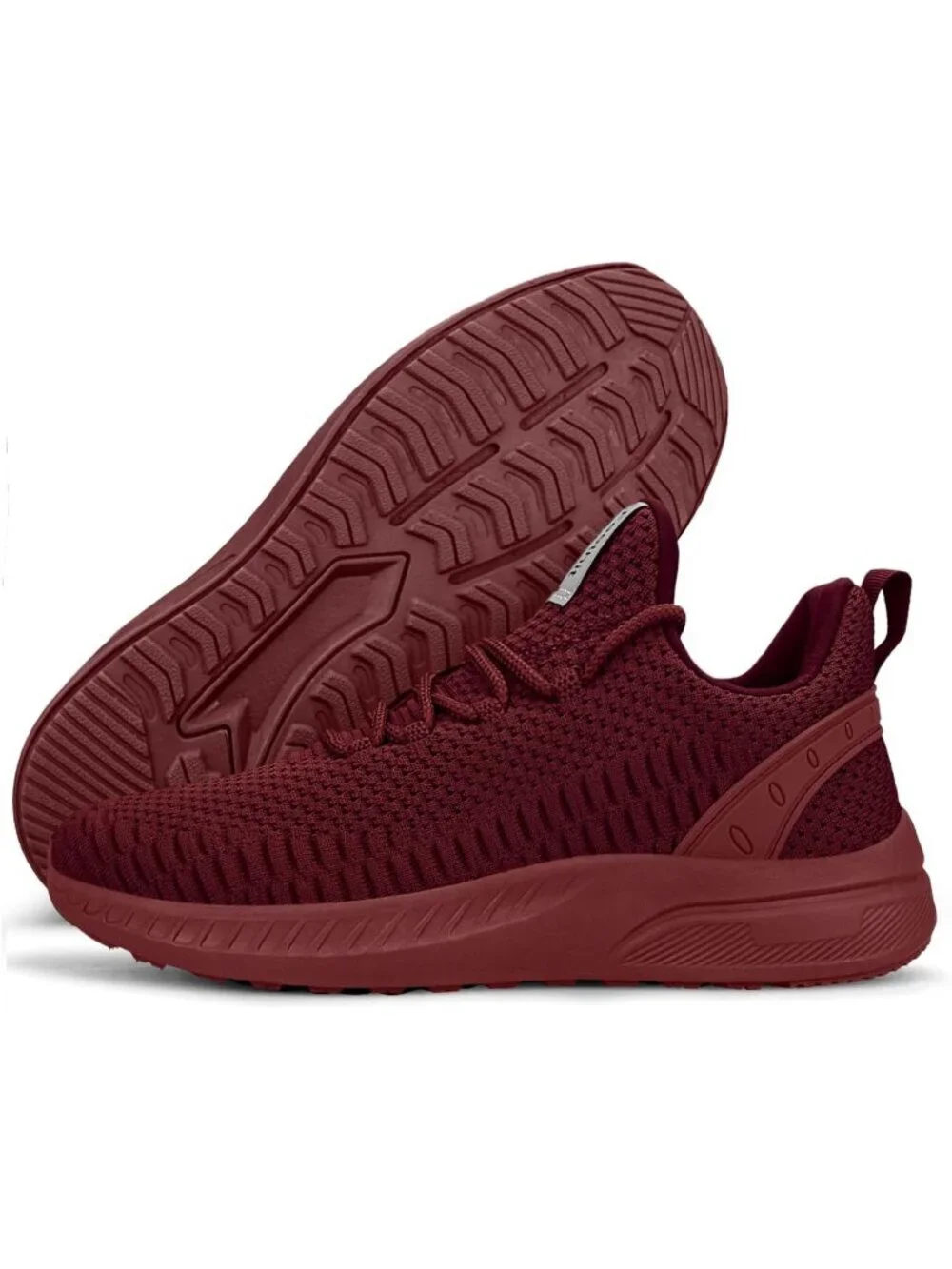 Women's Burgundy Mesh Lightweight Casual Tennis Running Sneakers for Travel Work